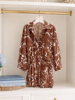 Zimmerman linen Paisley Print Romper